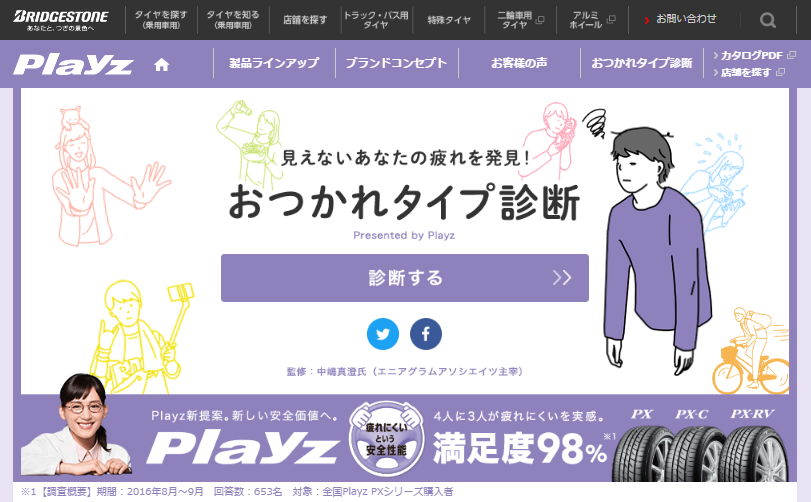 ブリヂストン様:おつかれタイプ診断